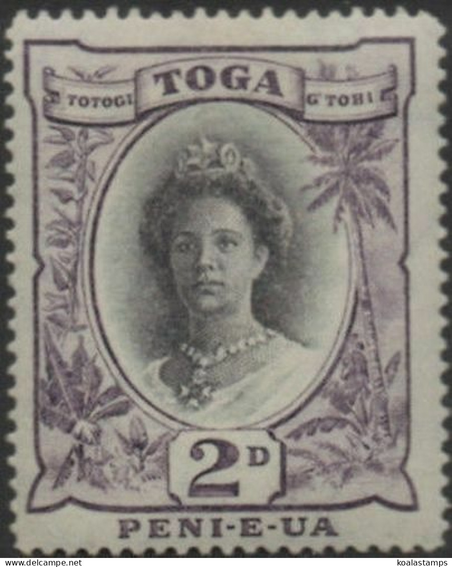 Tonga 1924 SG57c 2d Queen Salote Die I MLH - Tonga (1970-...)