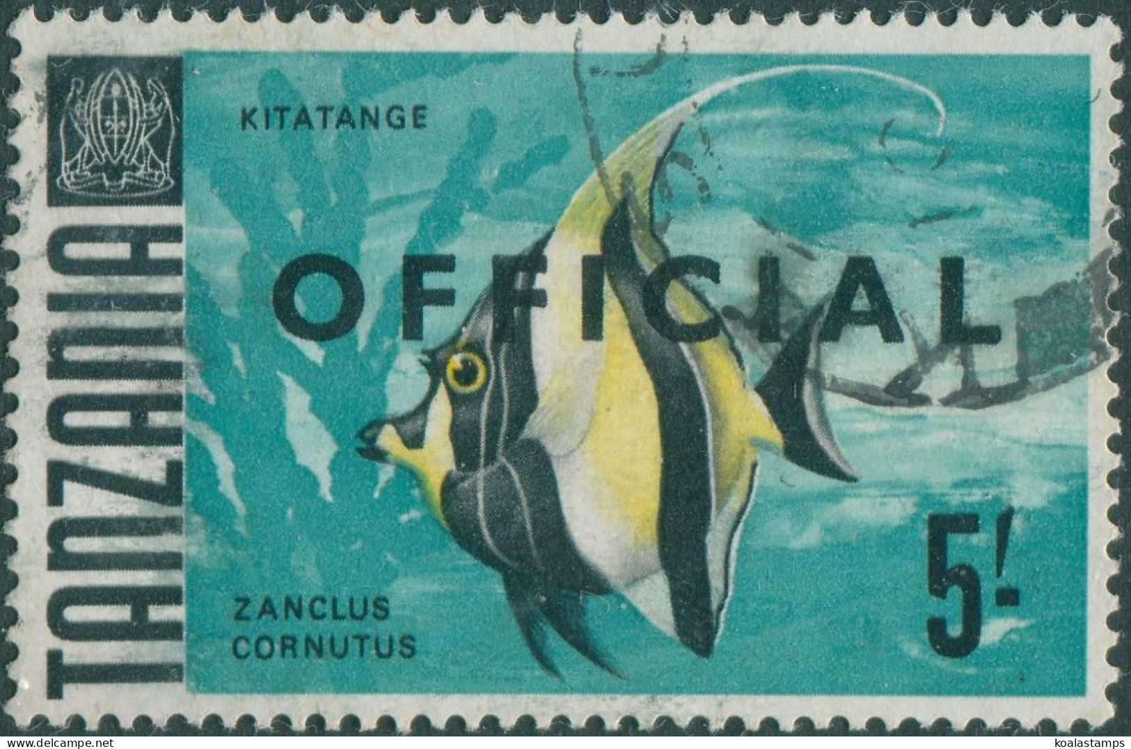 Tanzania Official 1967 SGO27 5/- Moorish Idol Fish FU - Tansania (1964-...)