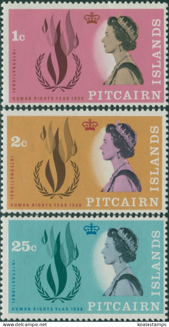 Pitcairn Islands 1968 SG85-87 Human Rights Set MNH - Pitcairn Islands