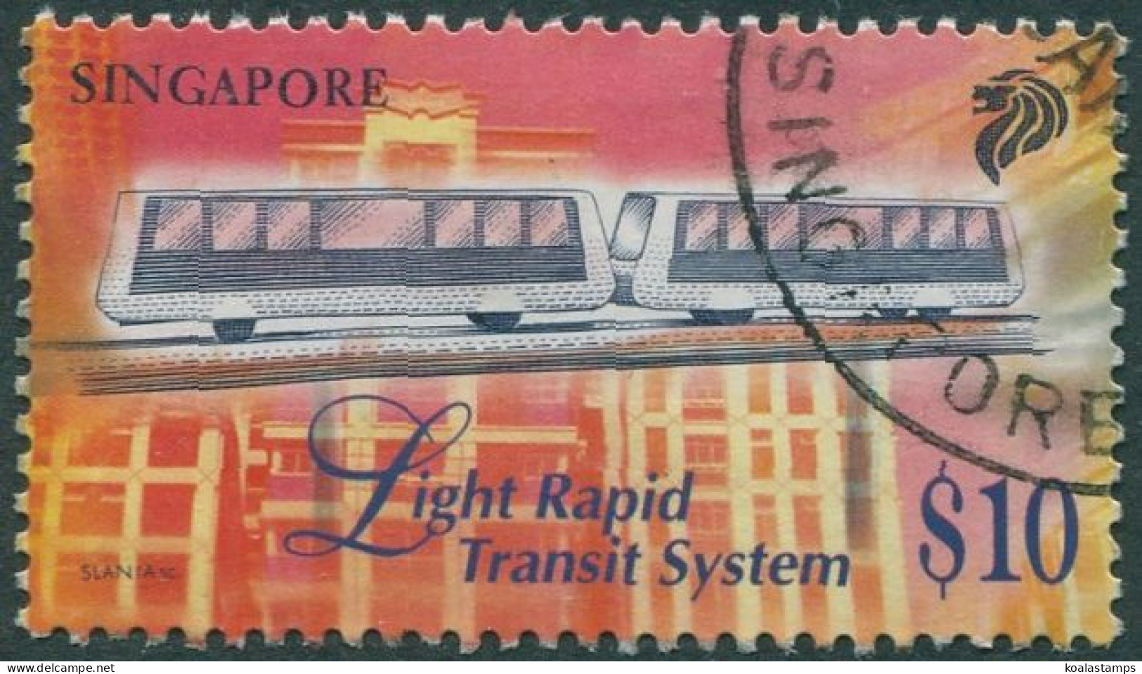 Singapore 1997 SG882 $10 Light Rapid Transit Carriages FU - Singapore (1959-...)
