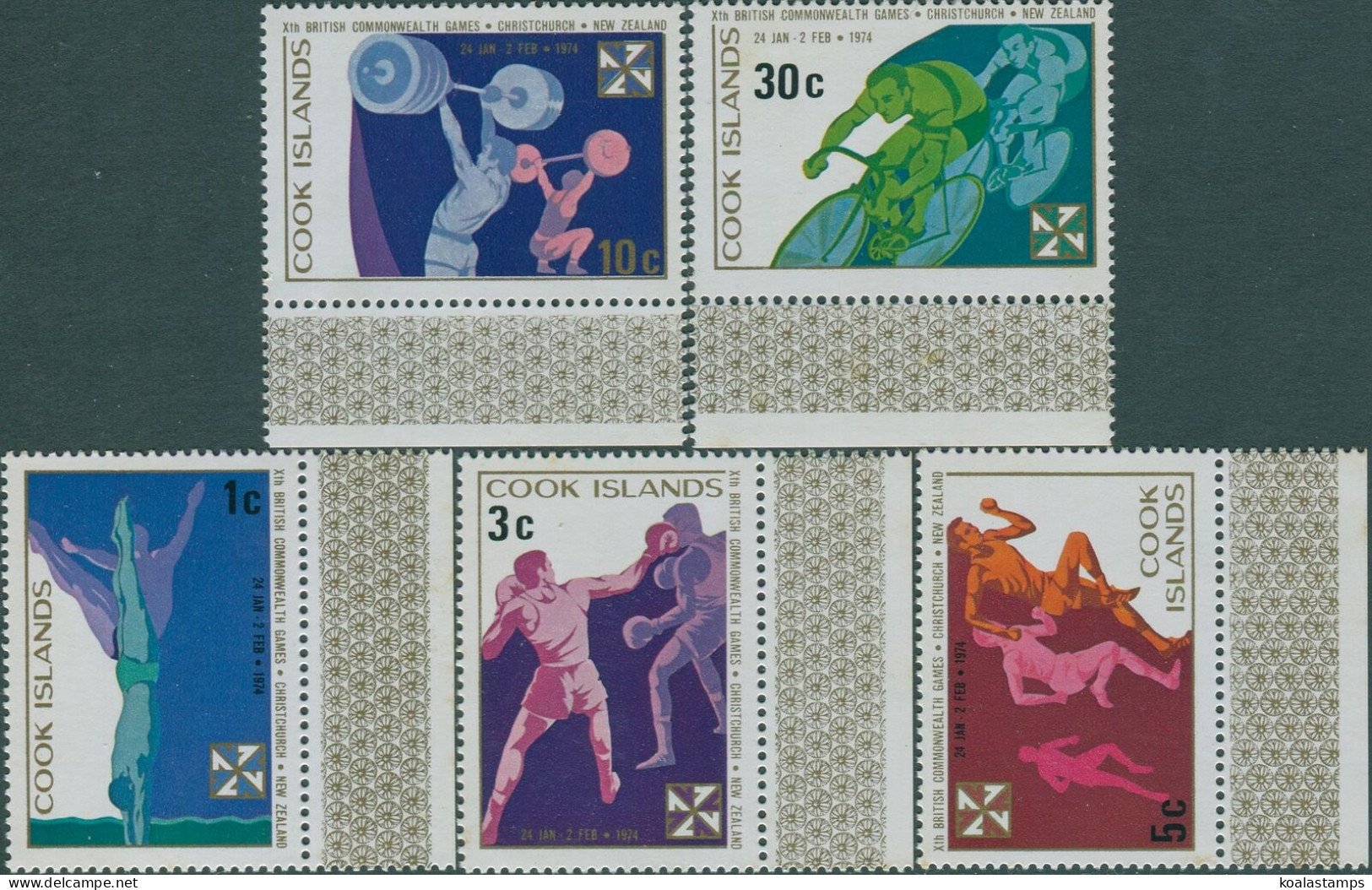 Cook Islands 1974 SG455-459 Commonwealth Games Set MNH - Cook Islands