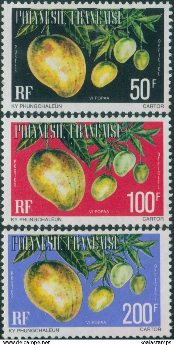 French Polynesia Official 1977 Sc#O13-O15,SGO252-O254 Vi Popaa Fruit MNH - Other & Unclassified