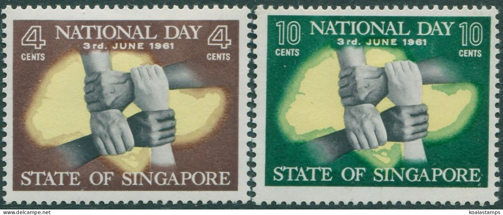 Singapore 1961 SG61-62 National Day Set MLH - Singapur (1959-...)