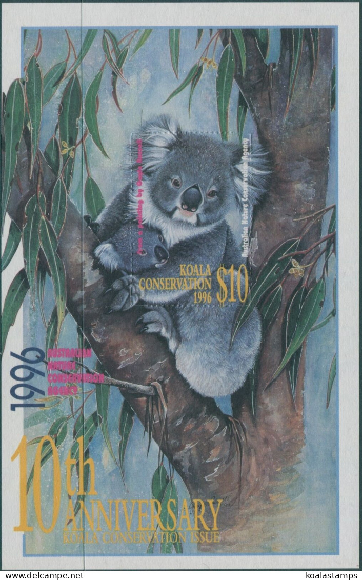 Australia Cinderella Koalas 1996 $10 Koala Conservation MS MNH - Werbemarken, Vignetten