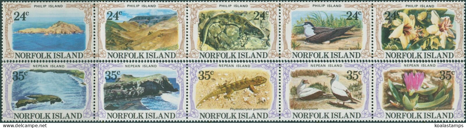 Norfolk Island 1982 SG274-283 Philip And Nepean Island Strips MNH - Isla Norfolk
