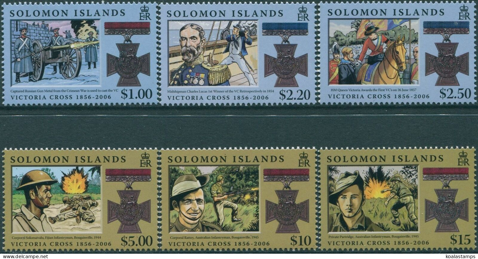 Solomon Islands 2006 SG1188-1193 Victoria Cross Set MNH - Isole Salomone (1978-...)
