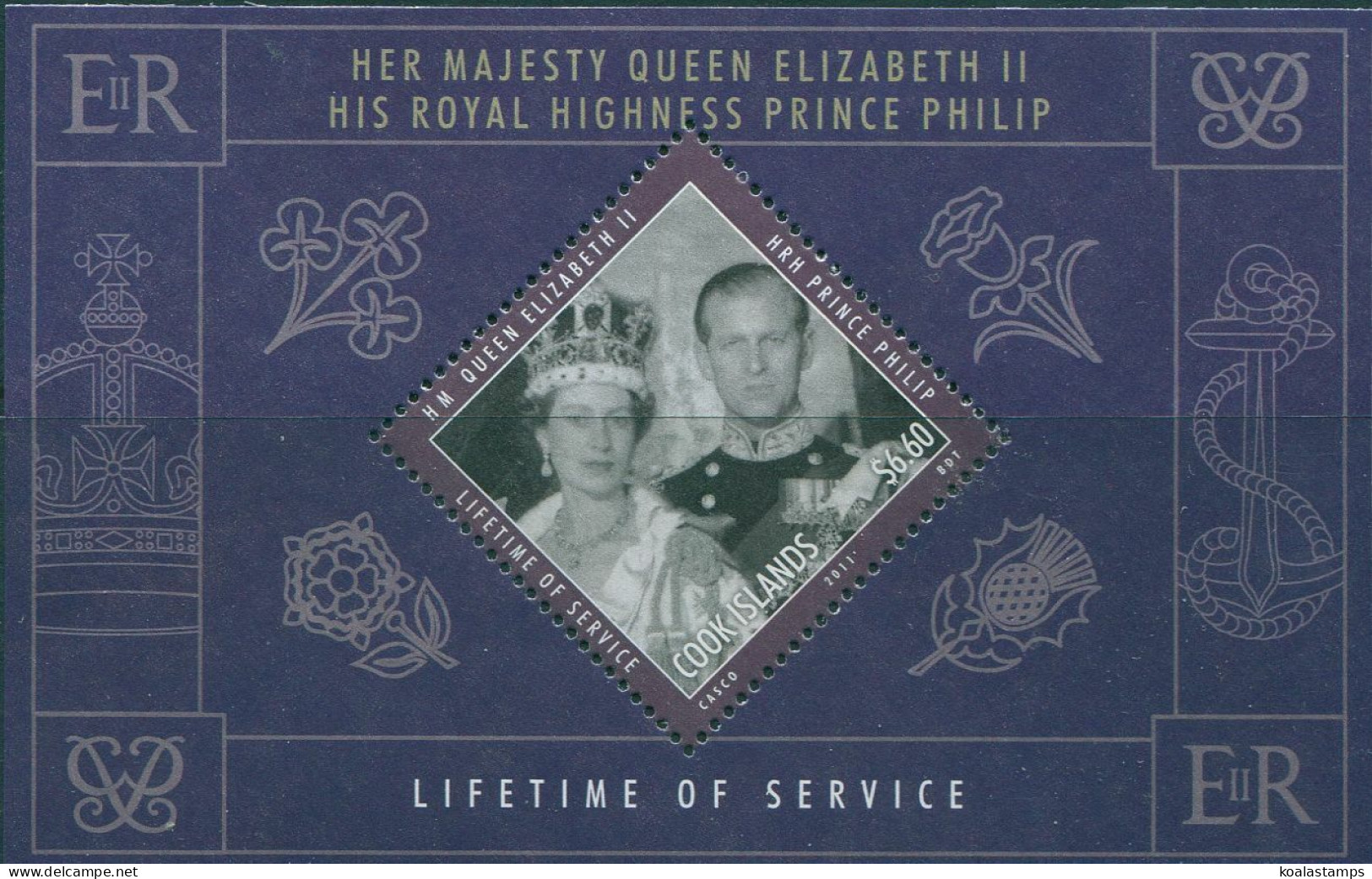 Cook Islands 2010 SG1602 Lifetime Of Service Portrait QEII MS MNH - Cookinseln