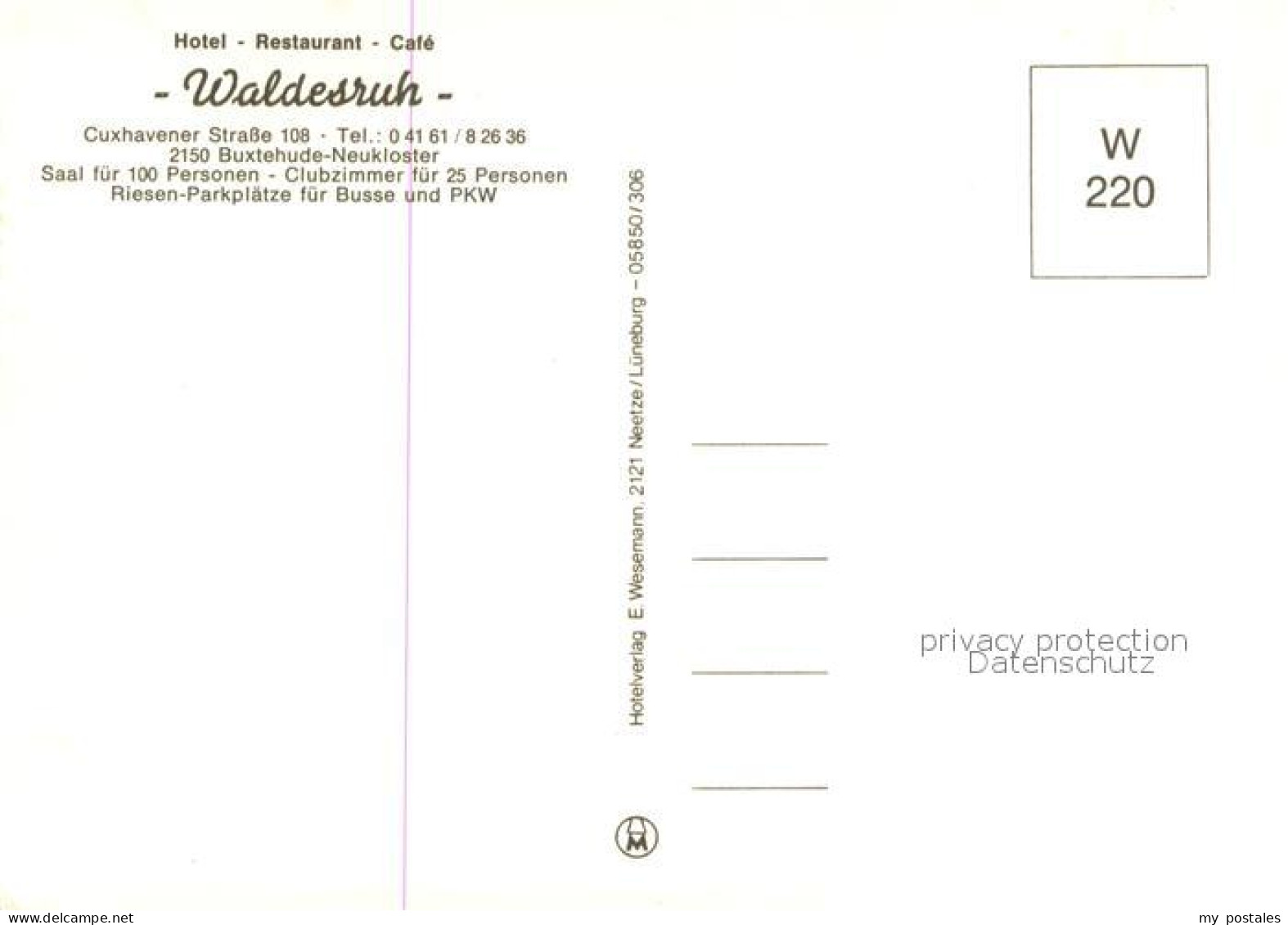 73724601 Neukloster Niederelbe Hotel Restaurant Cafe Waldesruh Teich Neukloster  - Buxtehude