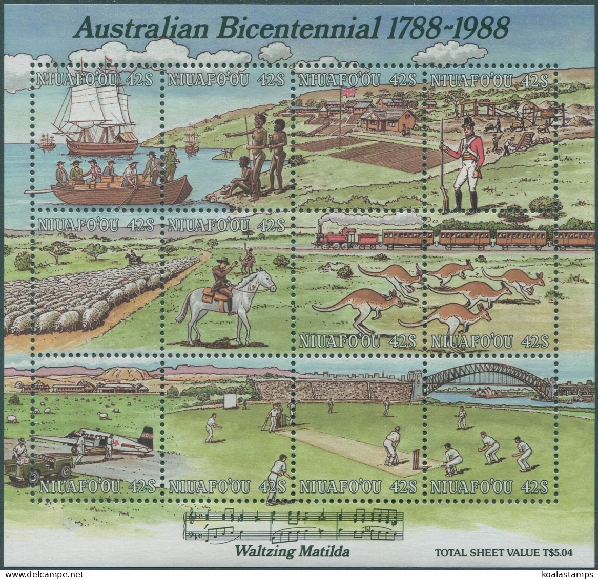 Niuafo'ou 1988 SG107 Australian Bi-centenary MS MNH - Tonga (1970-...)