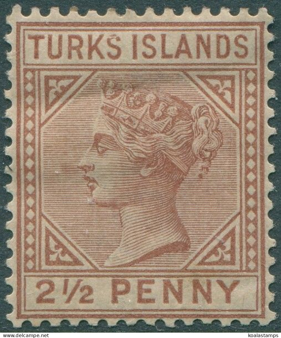 Turks Islands 1881 SG56 2½d Brown QV MH - Turks E Caicos