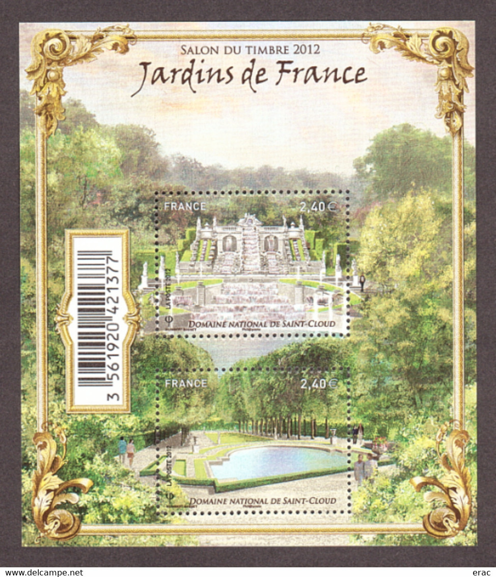 France - 2012 - Feuillet F4663 - Neuf ** - Jardins De France - Saint-Cloud - Neufs