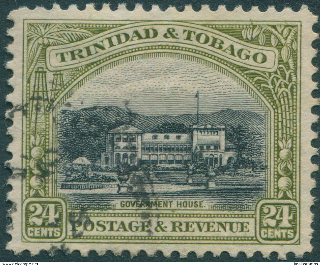 Trinidad & Tobago 1935 SG236 24c Black And Olive Government House FU - Trinité & Tobago (1962-...)