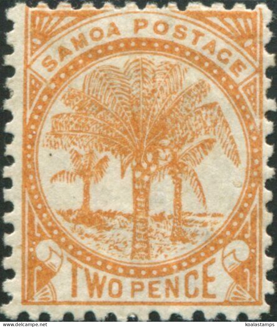 Samoa 1895 SG59a 2d Orange Palm Tree MH - Samoa (Staat)