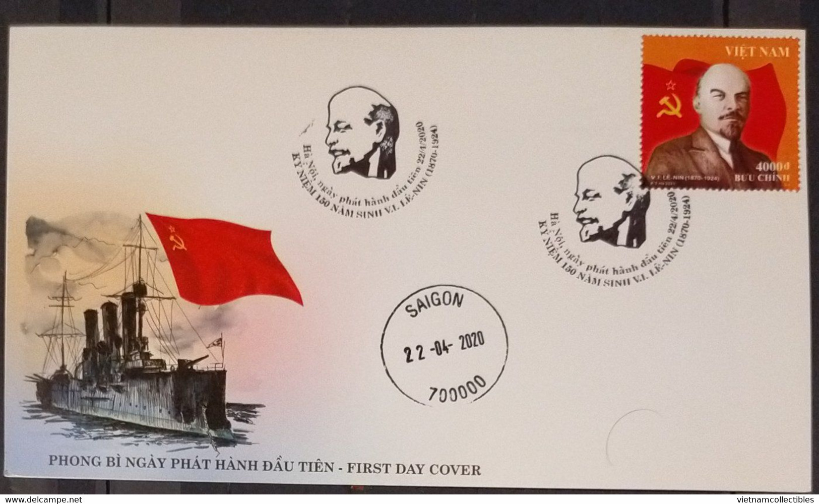 FDC Viet Nam Vietnam 2020 With Hanoi First Day Cancellation : 150th Birthday Anniversary Of Lenin (Ms1122) - Vietnam