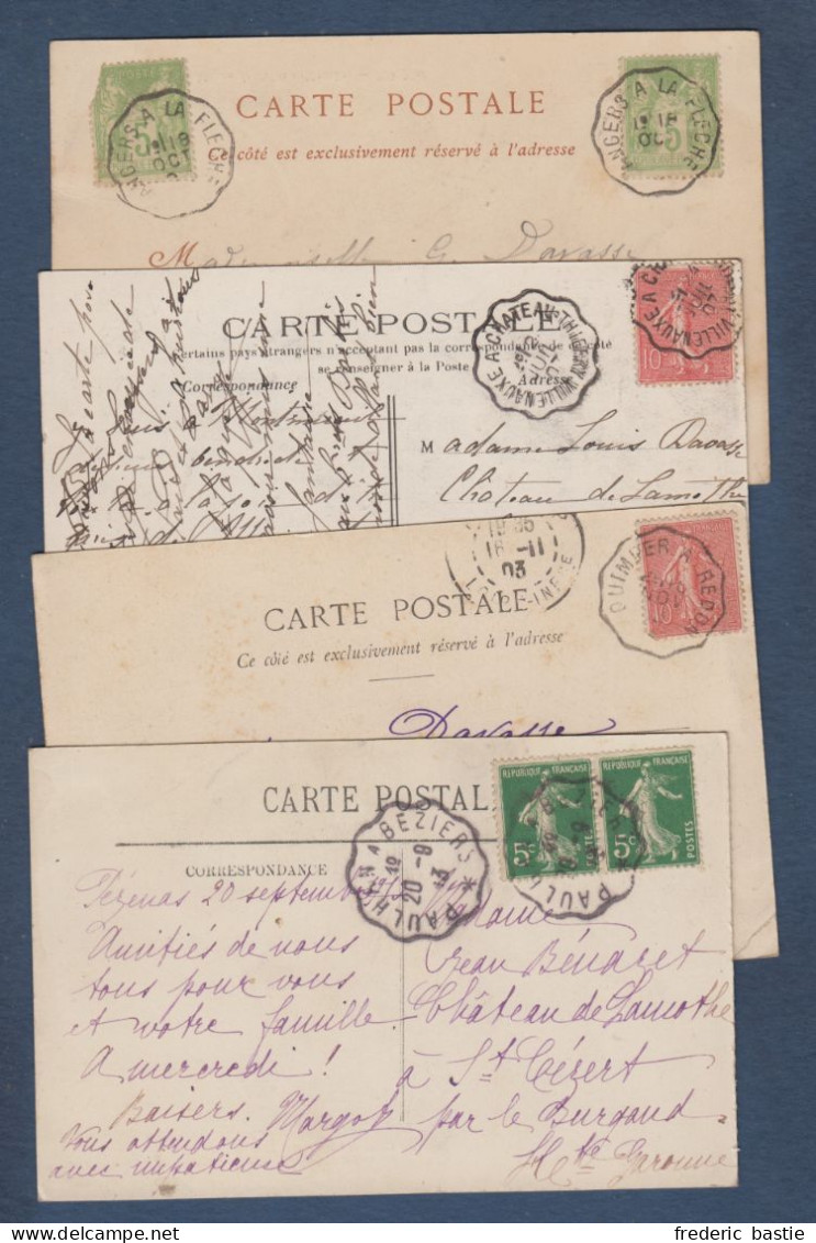 Lot De 4 Cachets De Convoyeur - Correo Ferroviario