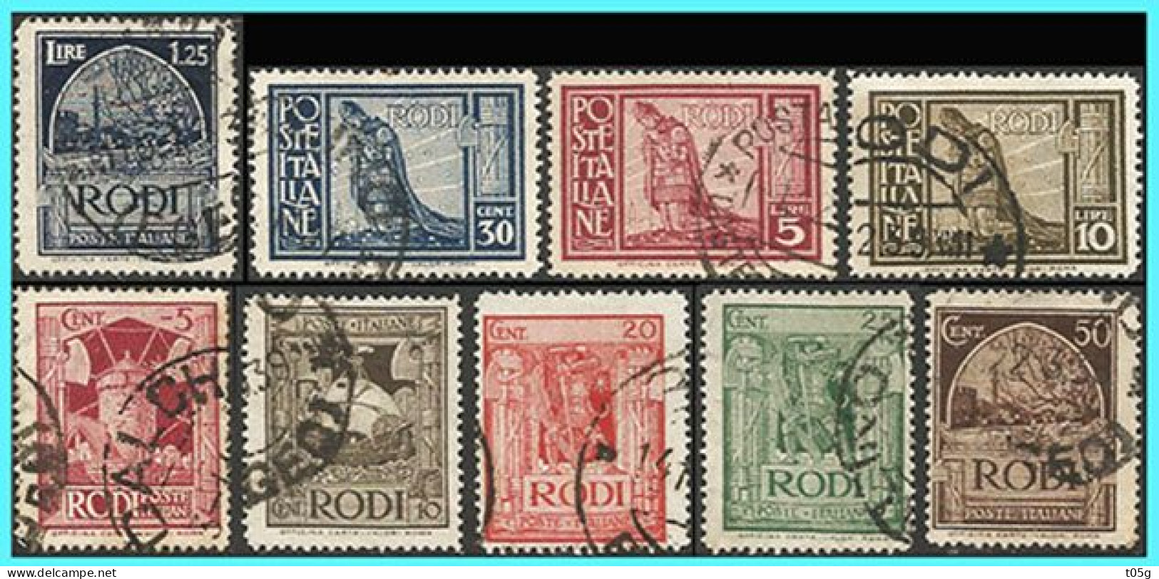 ITALY- GREECE- GRECE- HELLAS 1932:  EGEO -RODI- Islands Italian Occupation "Landscapes" Compl.set Used - Ionische Inseln