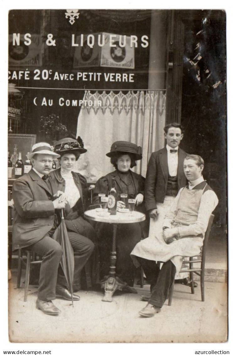 Terrasse De Café. Carte Photo Animée Non Située - Cafés