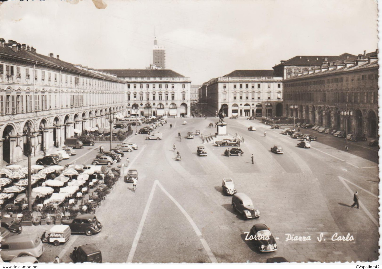 TORINO (Piemonte) Piazza S. Carlo En 1952 - Panoramische Zichten, Meerdere Zichten
