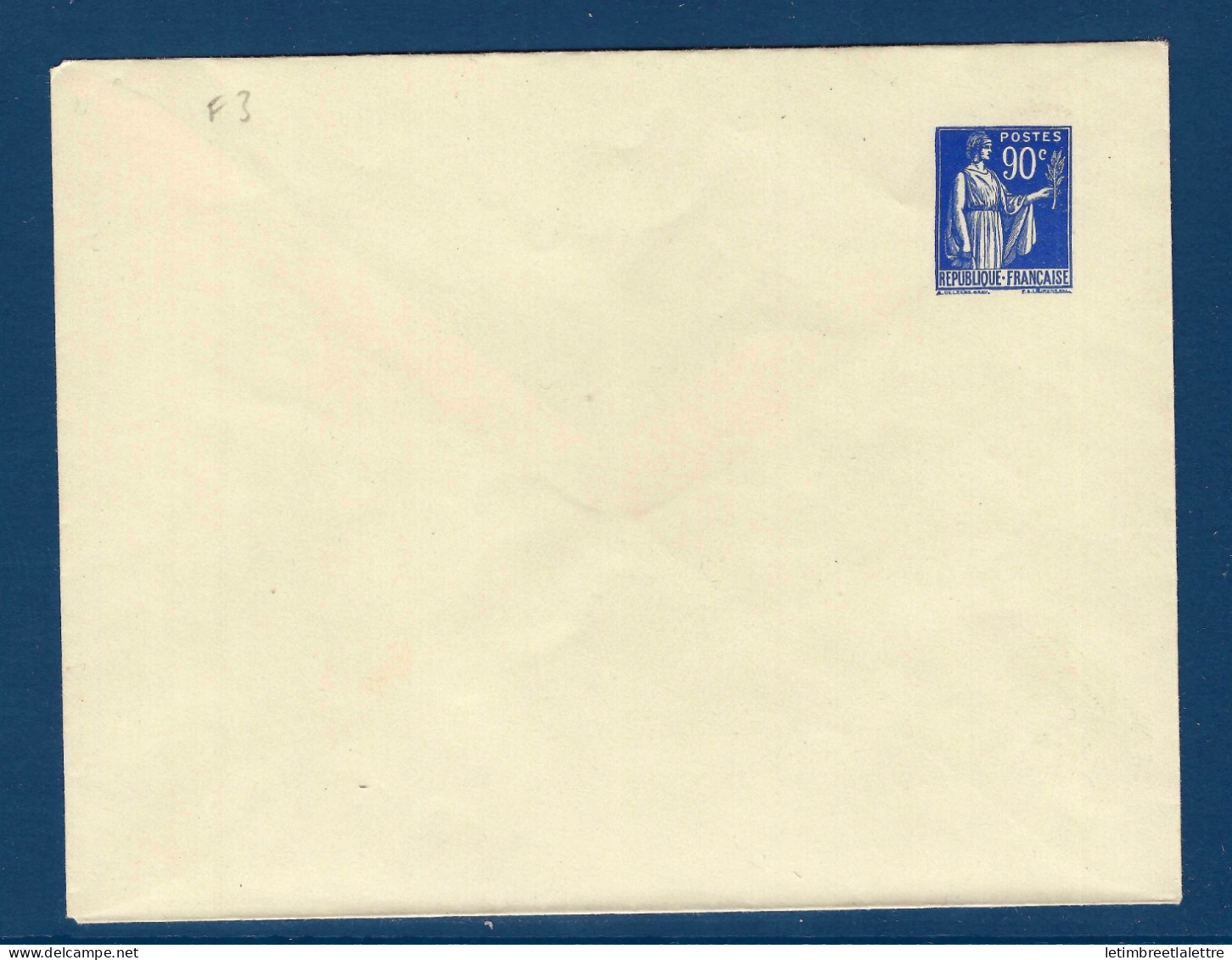 France - Entier Postal - Enveloppe F 3 - 1939 - Standard Postcards & Stamped On Demand (before 1995)