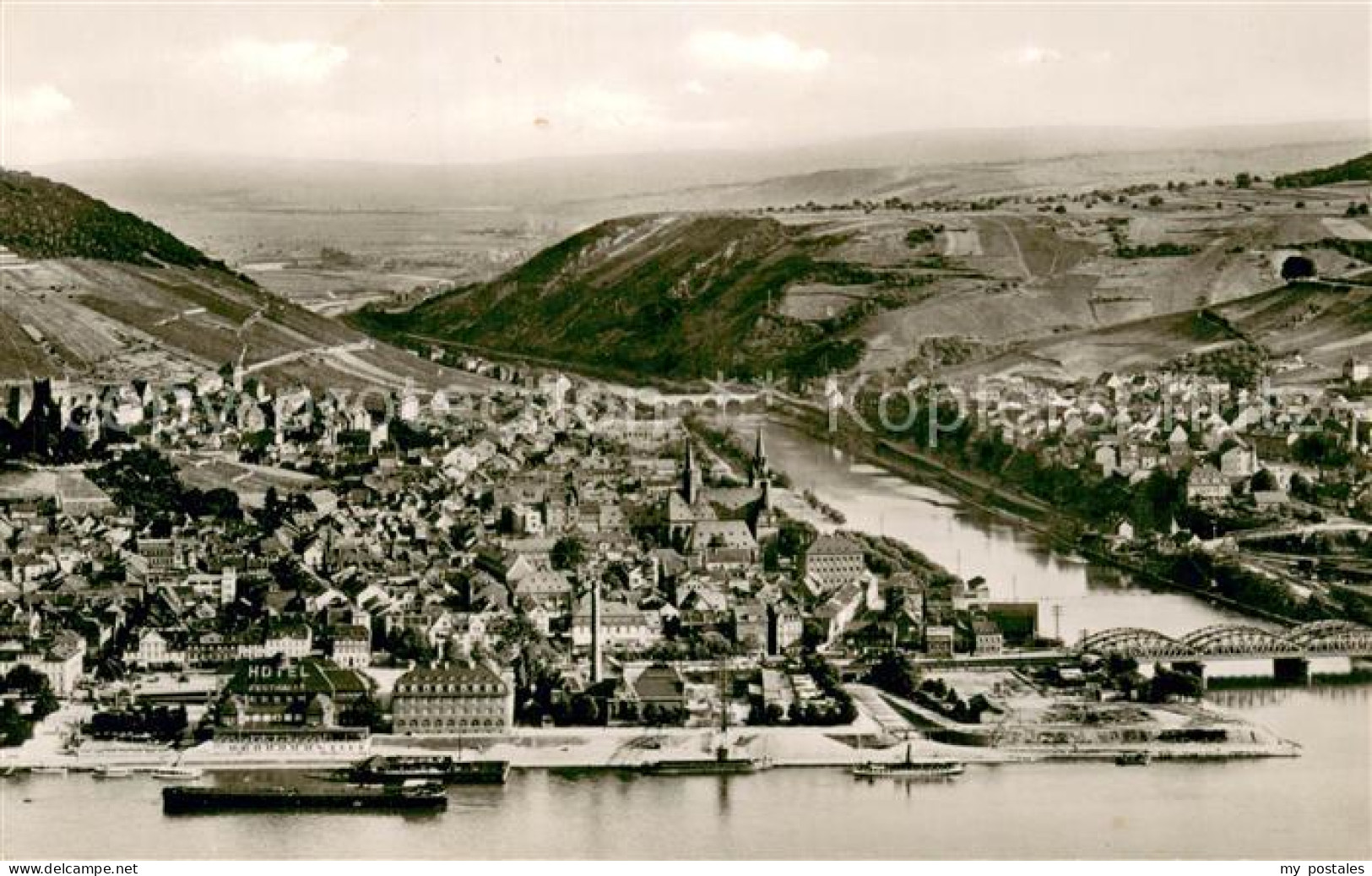 73724536 Bingen Rhein Fliegeraufnahme Mit Nahemuendung Bingen Rhein - Bingen