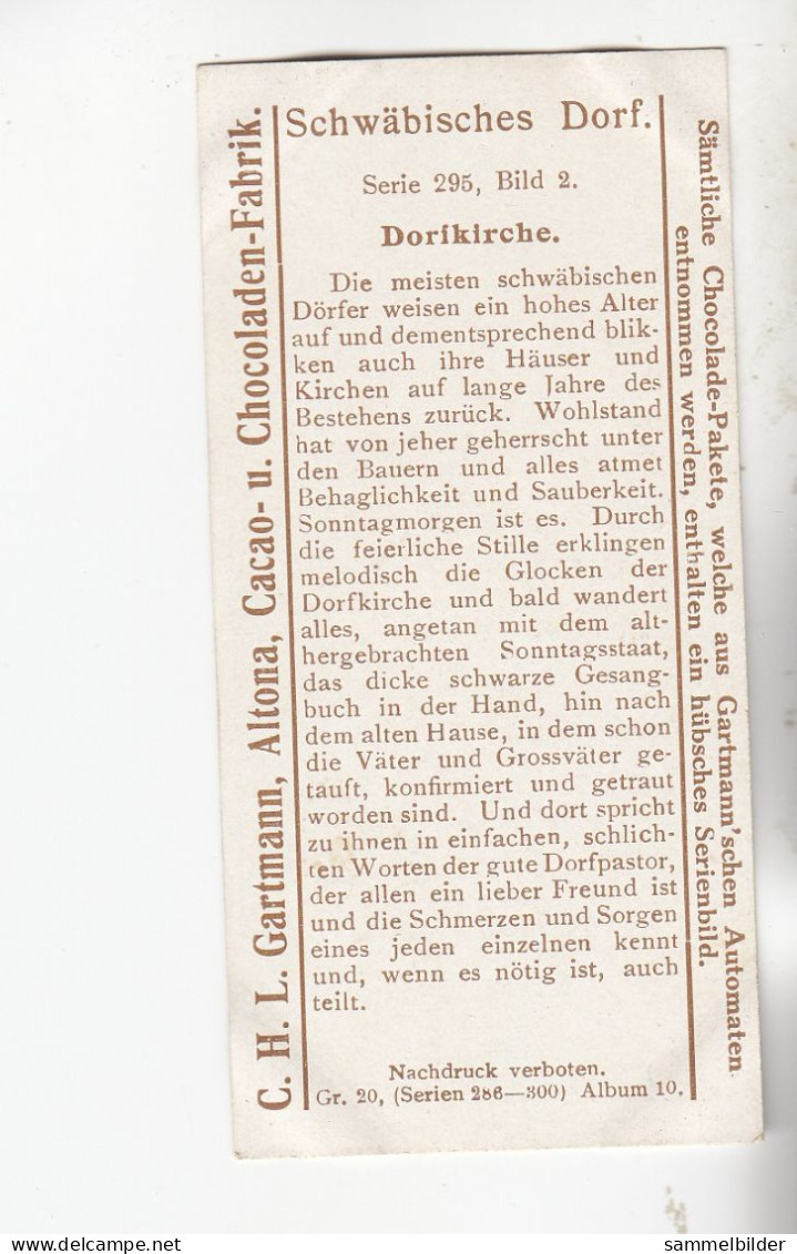 Gartmann  Schwäbisches Dorf   Dorfkirche     Serie 295 #2 Von 1909 - Autres & Non Classés