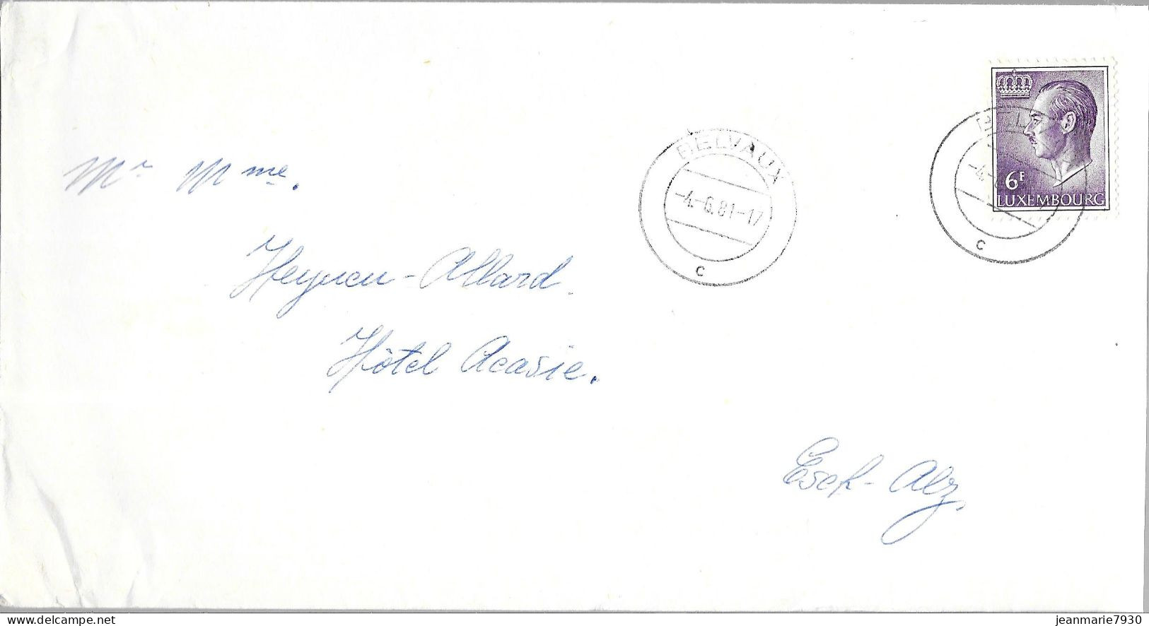 H398 - LETTRE DE BELVAUX DU 04/06/81 - Storia Postale