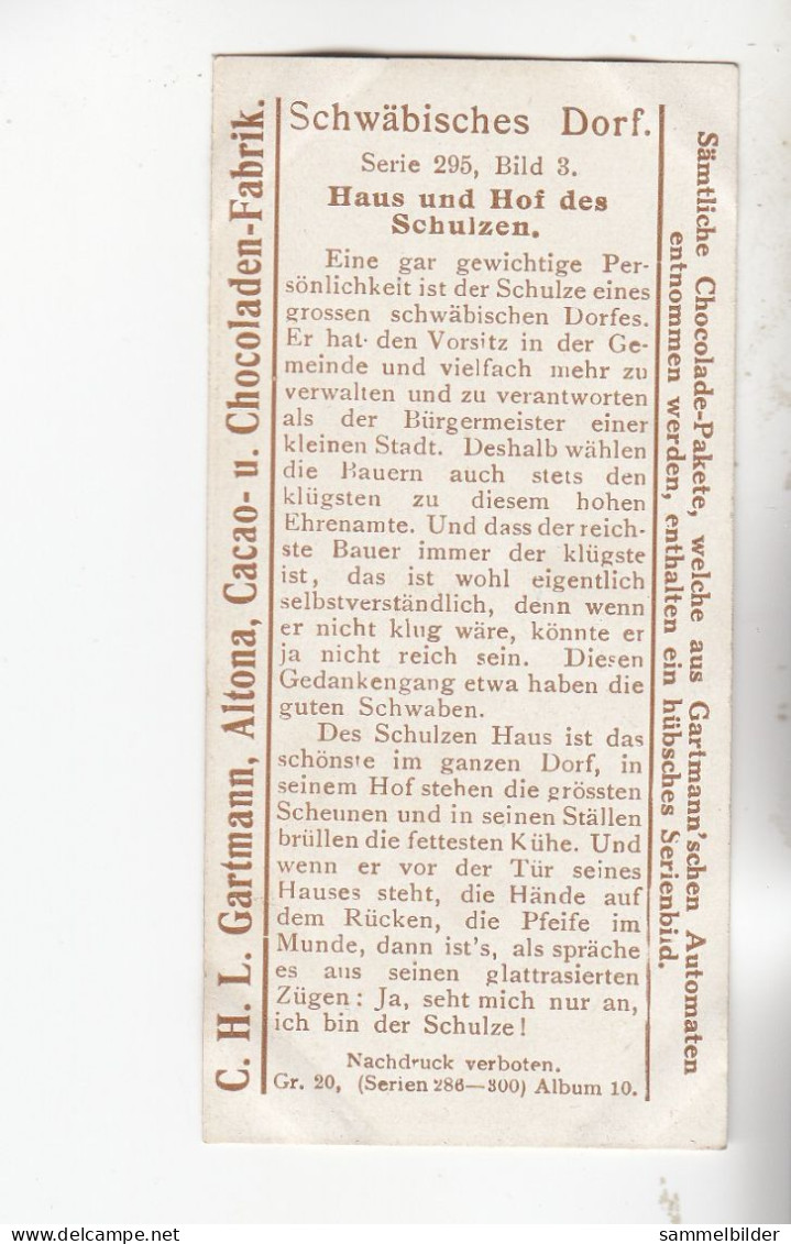 Gartmann  Schwäbisches Dorf   Haus Und Hof Des Schulzen      Serie 295 #3 Von 1909 - Sonstige & Ohne Zuordnung