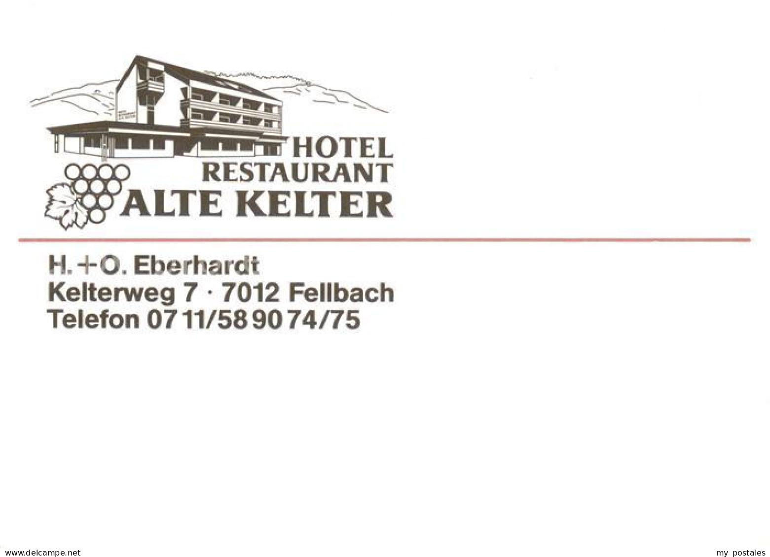 73724494 Fellbach Hotel Restaurant Alte Keller Fellbach - Other & Unclassified