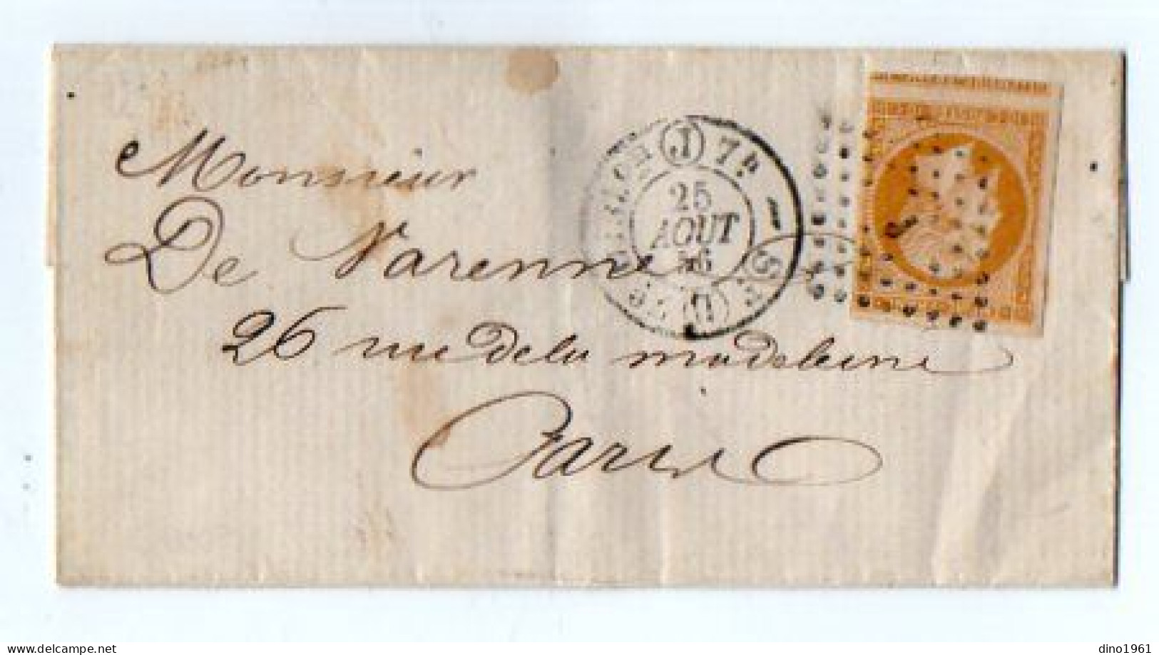 TB 4795 - 1856 - LSC - Lettre De PARIS Pour M. De VARENNE - 1849-1876: Période Classique