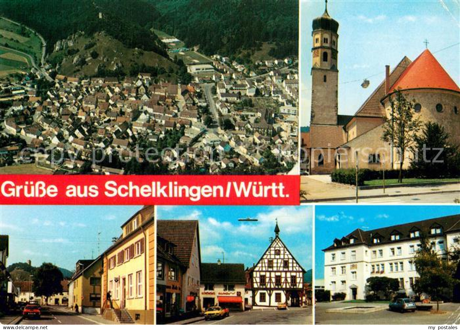 73724456 Schelklingen Fliegeraufnahme Kirche Strassenpartie Schloss Schelklingen - Schelklingen