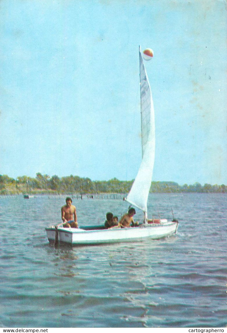 Navigation Sailing Vessels & Boats Themed Postcard Romania Techirghiol Lake - Sailing Vessels