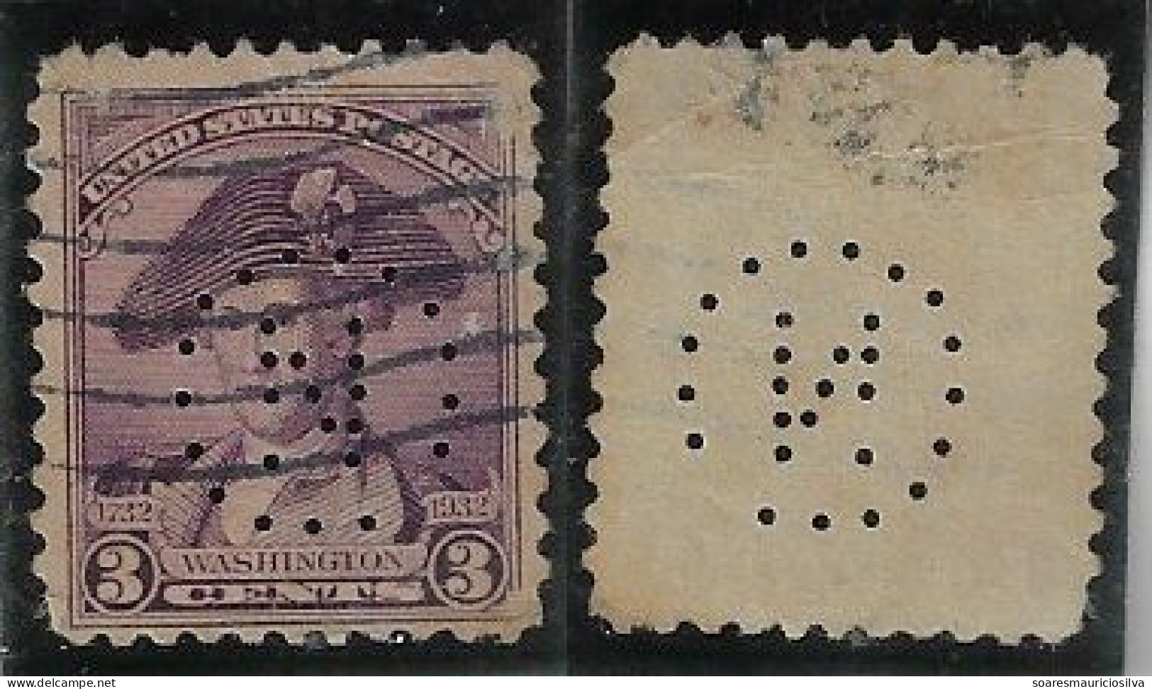 USA United States 1926/1965 Stamp With Perfin N (Circle) By Norton Company From Worcester Lochung Perfore - Zähnungen (Perfins)