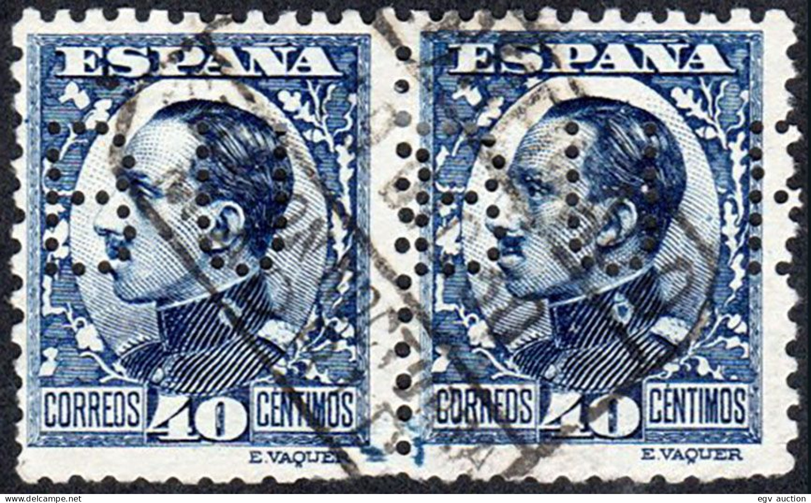 Madrid - Perforado - Edi O 497 Pareja - "BU" (Banco) - Used Stamps