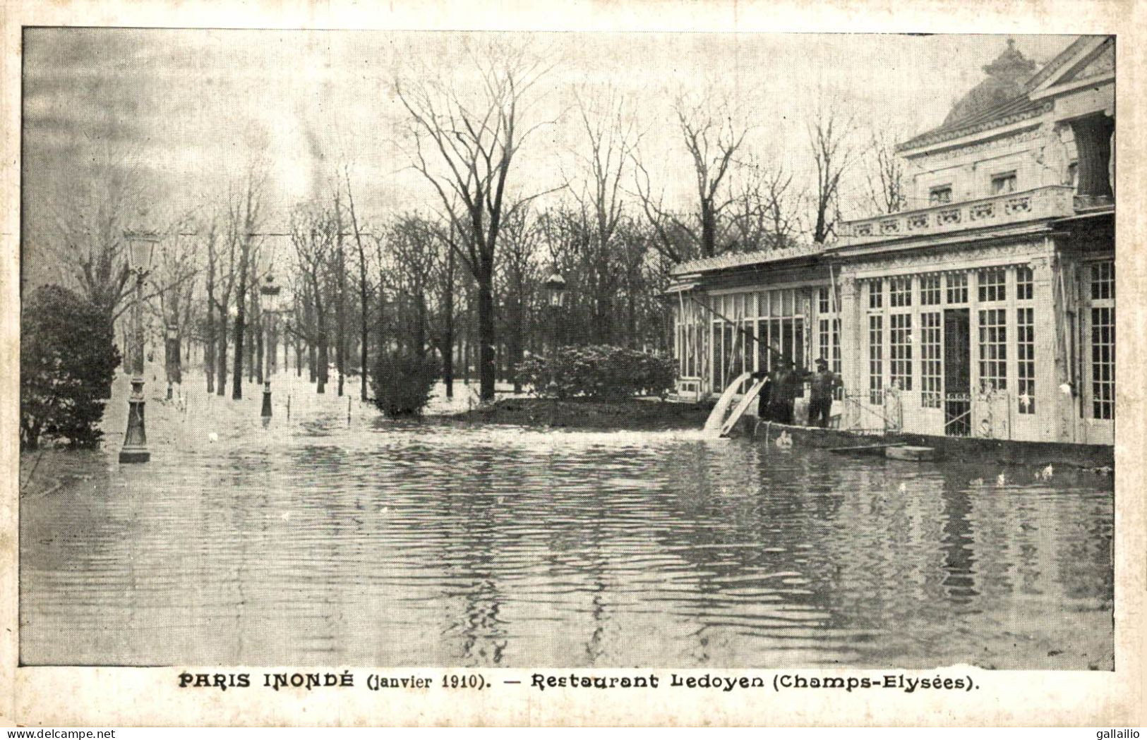 PARIS INONDE RESTAURANT LEDOYEN - Paris Flood, 1910