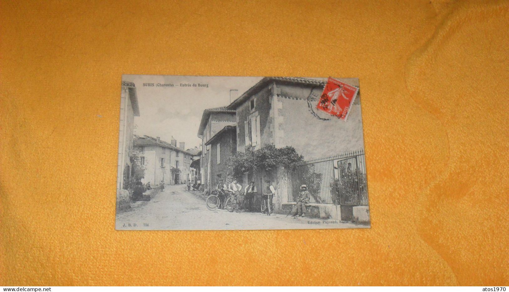 CARTE POSTALE ANCIENNE CIRCULEE DE 1909../ SURIS CHARENTE.- ENTREE DU BOURG...CACHETS + TIMBRE - Sonstige & Ohne Zuordnung