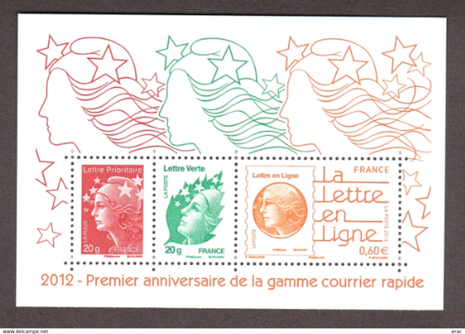 France - 2012 - Feuillet F4687 - Neuf ** - La Lettre En Ligne - Unused Stamps