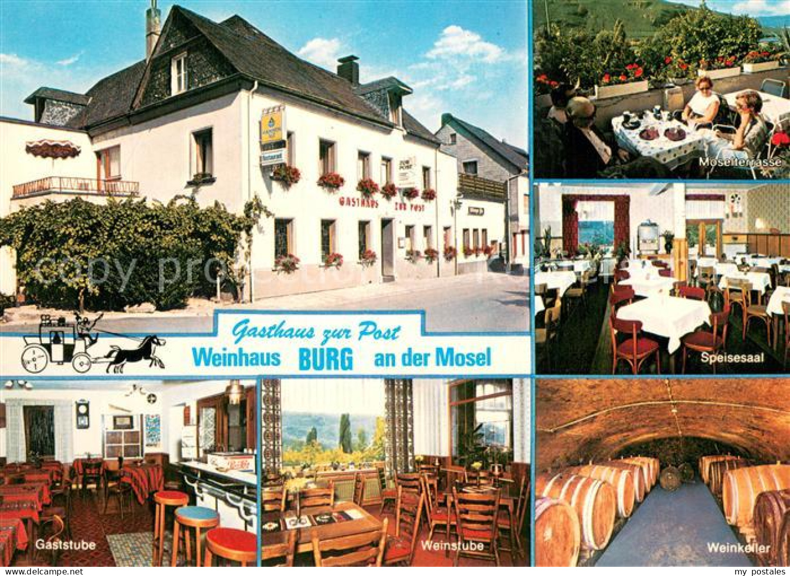 73724417 Burg Mosel Gasthaus Zur Post Gaststube Weinstube Weinkeller Speisesaal  - Sonstige & Ohne Zuordnung