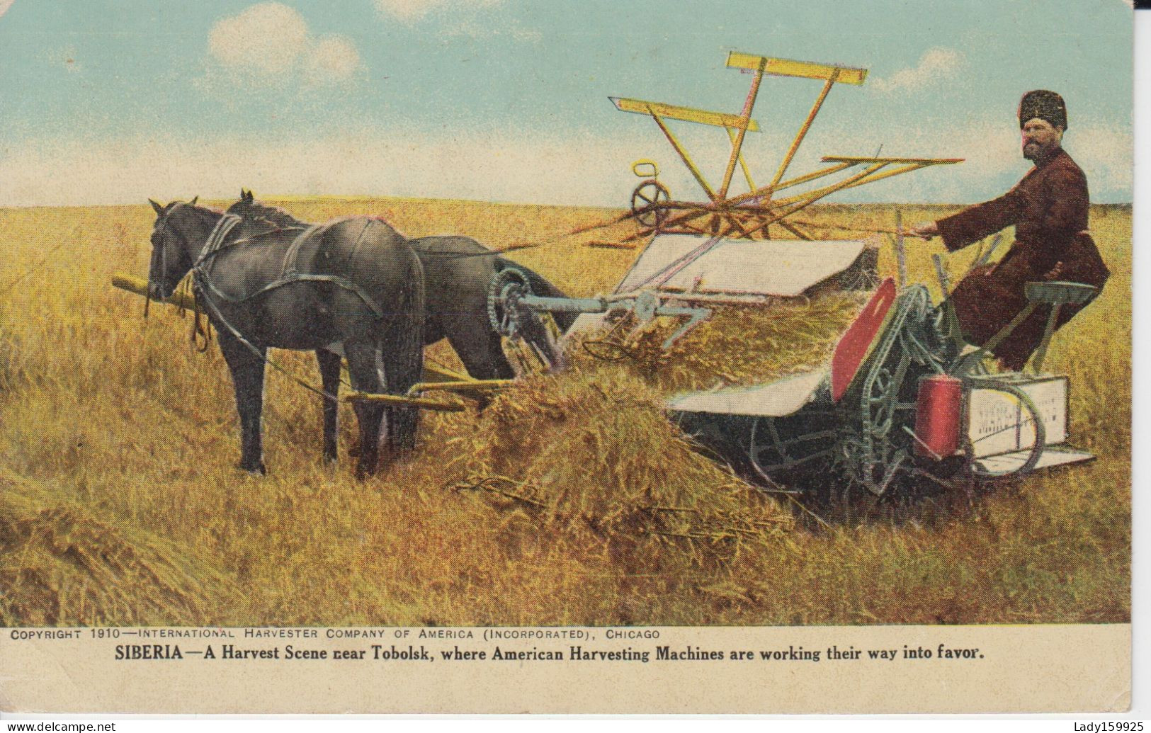 Siberia  A Harvest Scene Near Tobolsk, Where American Harvesting Machines Are Working Their Way Into Favor  Horses Man 2 - Cultivation