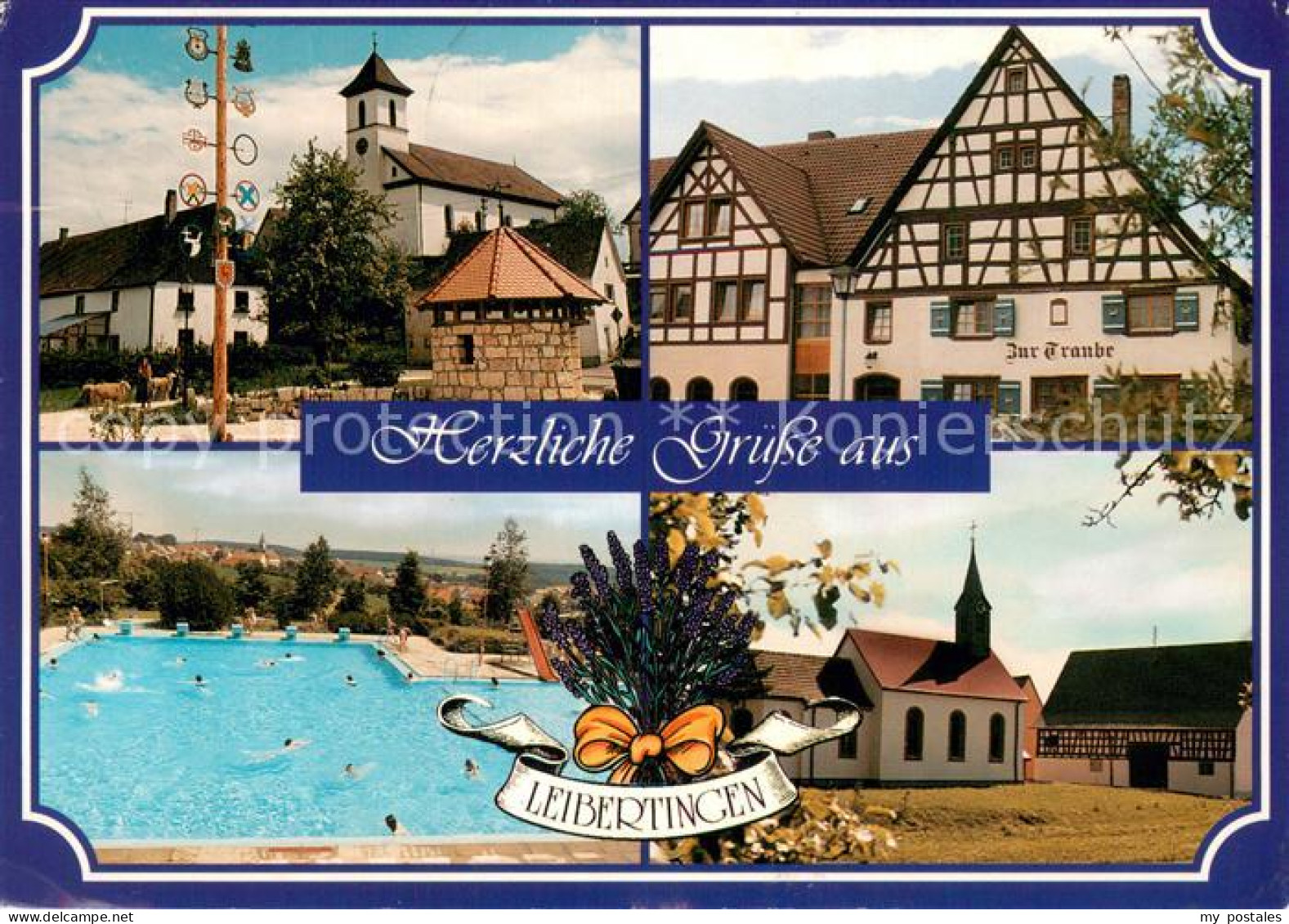 73724401 Leibertingen Dorfplatz Mit Kirche Gasthaus Zur Traube Freibad Thalheim  - Other & Unclassified