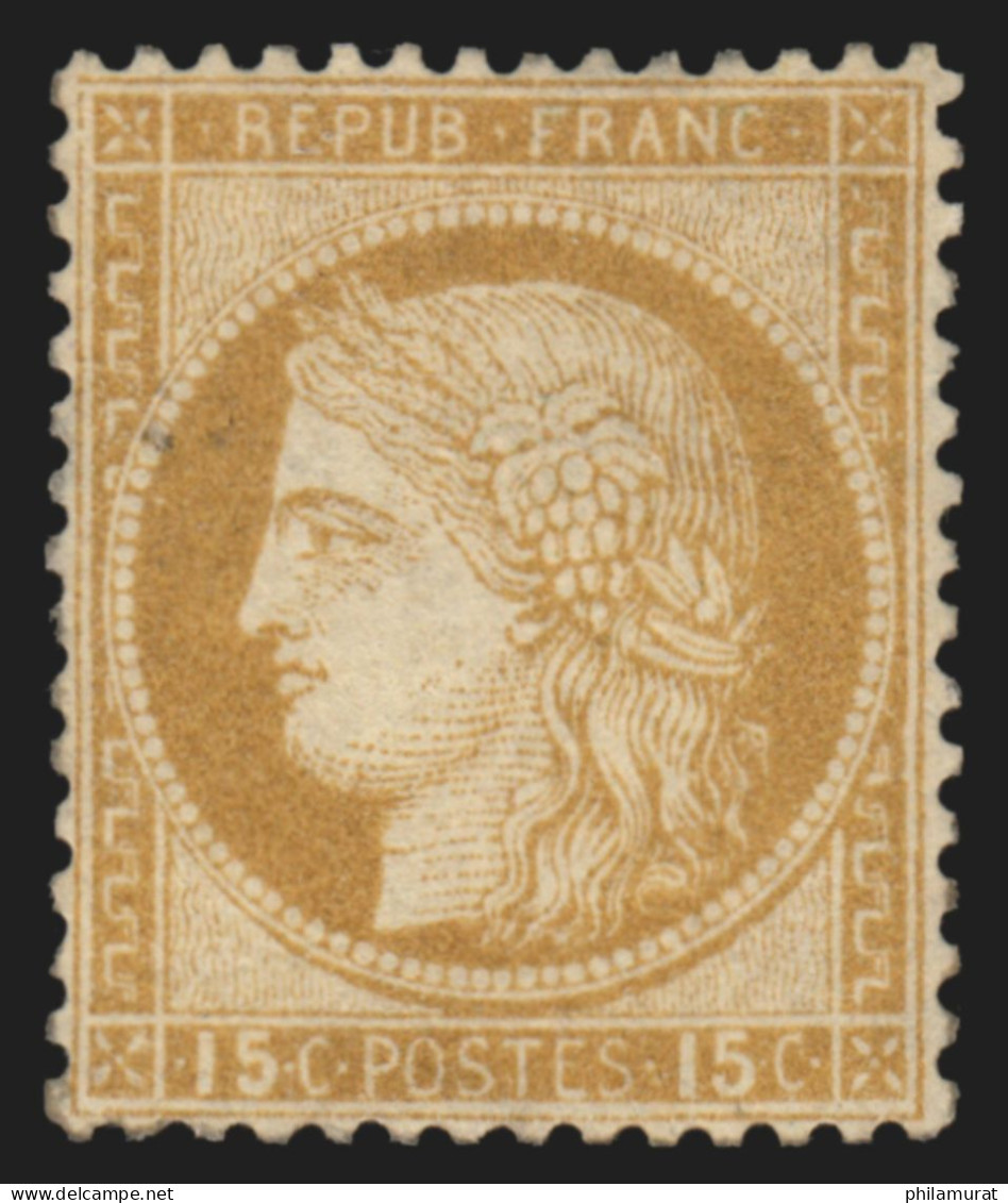 N°55, Cérès 15c Bistre, Neuf * Avec Trace De Charnière - GNO - BEAU D'ASPECT - 1871-1875 Ceres