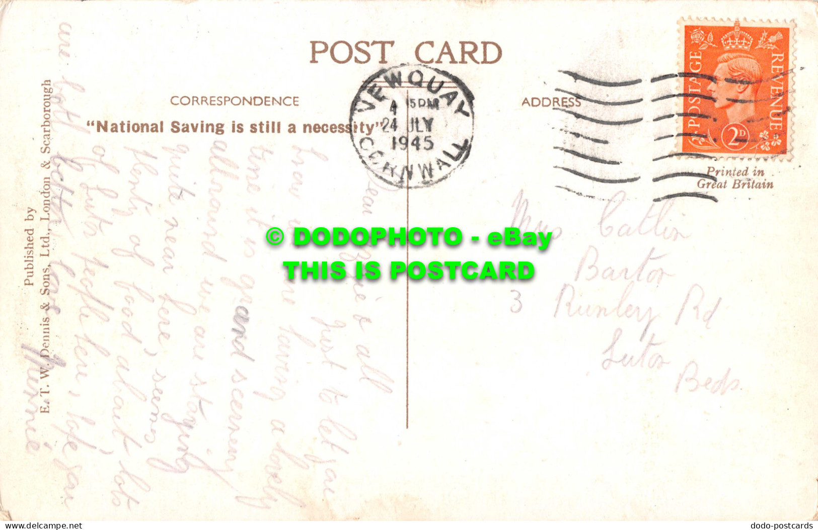 R550054 Harbour. Newquay. Dennis. 1945 - World