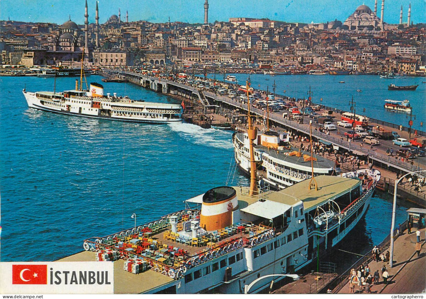 Navigation Sailing Vessels & Boats Themed Postcard Istanbul Galata Bridge - Sailing Vessels