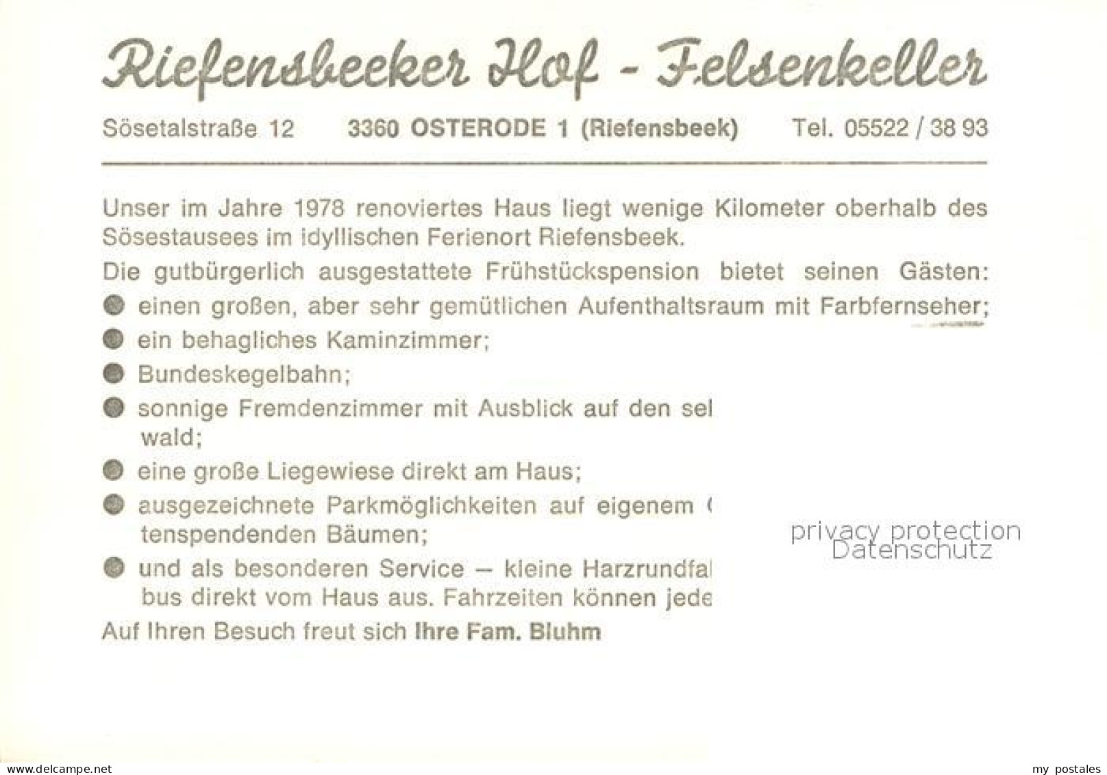 73724350 Riefensbeek-Kamschlacken Felsenkeller Riefenbeeker Hof Informationen Ri - Osterode