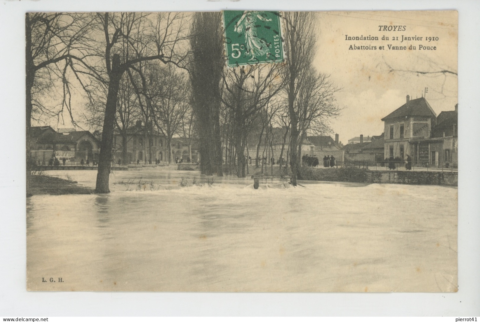 TROYES - Inondation Du 21 Janvier 1910 - Abattoirs Et Vanne Du Pouce - Troyes