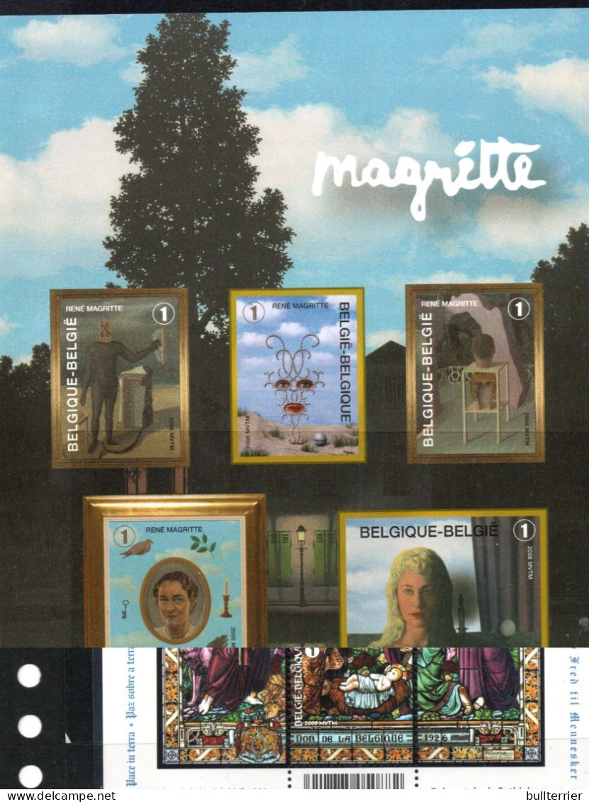 ART - BELGIUM - 2008 - Rene Magrtte Paintings Souvenir Sheet MNH , SG £12 - Glas & Brandglas