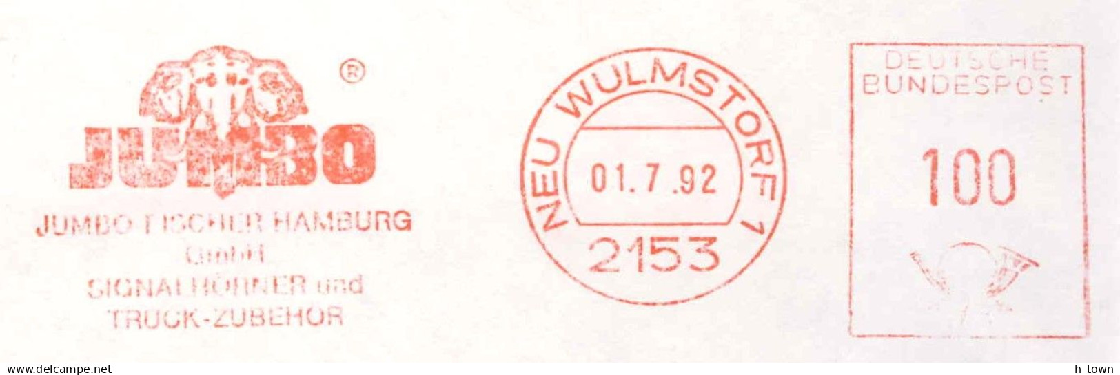 228  Eléphant: Ema D'Allemagne, 1992 - Elephant Meter Stamp From Neu Wulmstorf, Germany. Jumbo - Olifanten