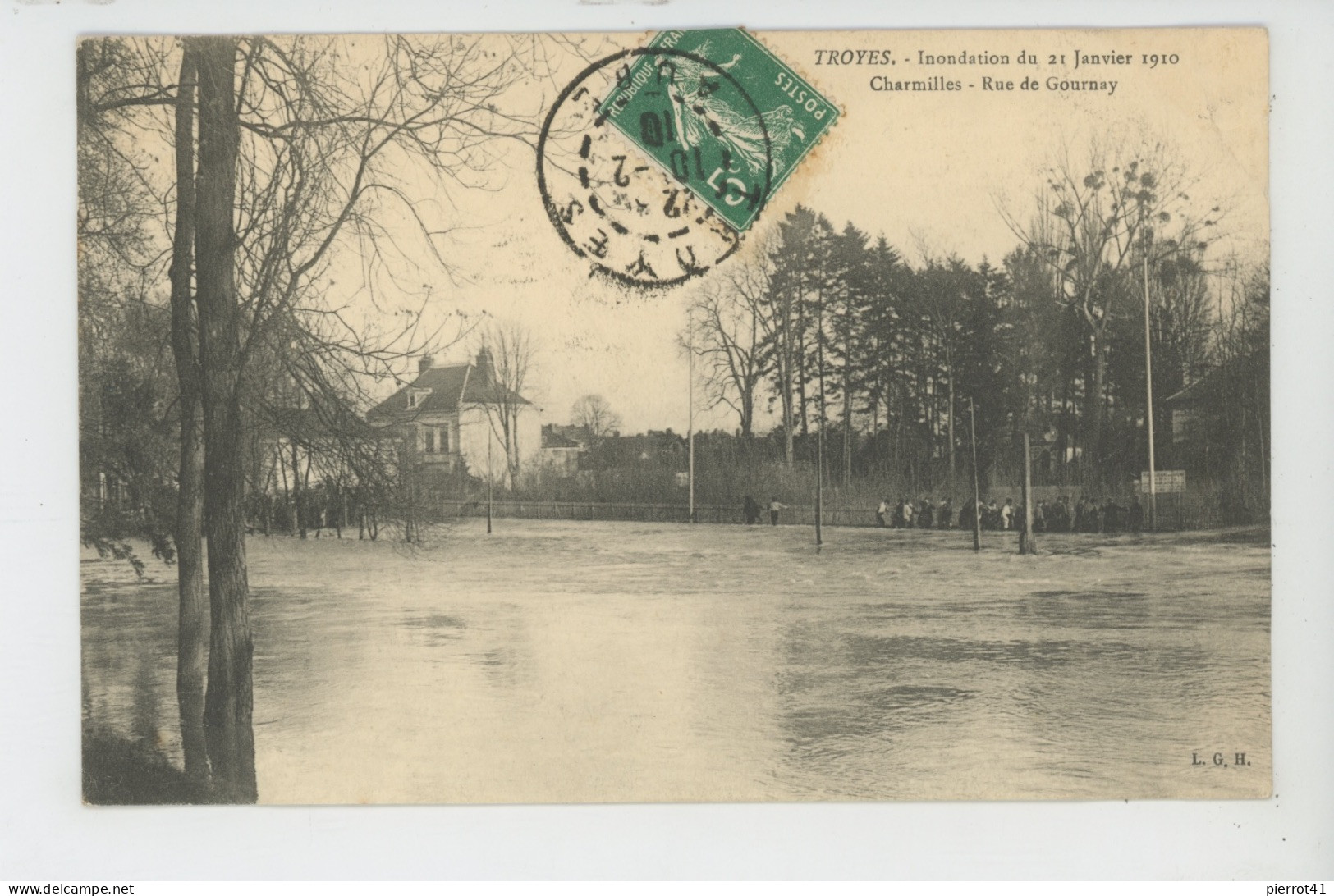 TROYES - Inondation Du 21 Janvier 1910 - Charmilles - Rue Du Gournay - Troyes