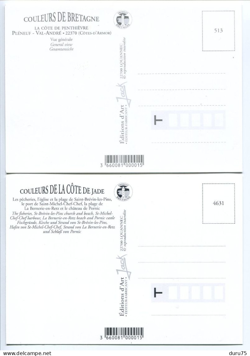 LOT 5 CPM 10 X 15 * COULEURS BRETAGNE  Porte Aux Hortensias Retour De Pêche Pléneuf  Val André | Côte De Jade (2) - Bretagne