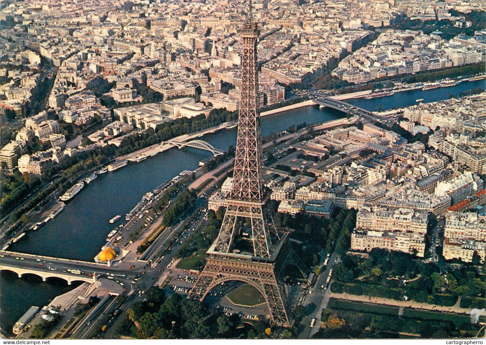 Navigation Sailing Vessels & Boats Themed Postcard Paris Tour Eiffel Aerial - Zeilboten