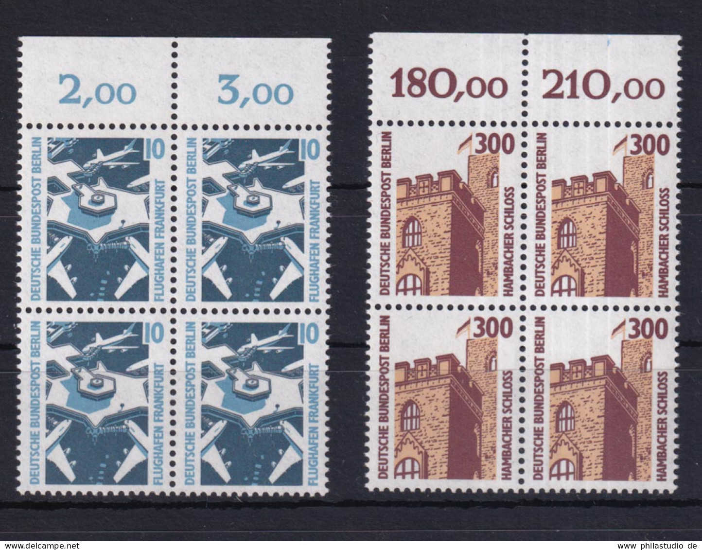 Berlin 798-799 Mit Oberrand 4er Block SWK 10 Pf + 300 Pf Postfrisch - Sonstige & Ohne Zuordnung